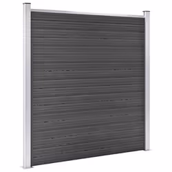 vidaXL Fence Panel Set WPC 353x186 cm Black Garden Edging Protection Barrier - Additional view 5