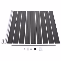 vidaXL Fence Panel Set WPC 353x186 cm Black Garden Edging Protection Barrier - Additional view 7