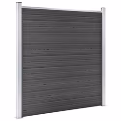 vidaXL Fence Panel Set WPC 526x186 cm Black Garden Edging Protection Barrier - Additional view 3