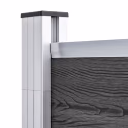 vidaXL Fence Panel Set WPC 526x186 cm Black Garden Edging Protection Barrier - Additional view 7