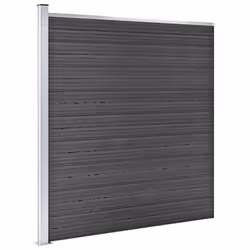 vidaXL Fence Panel Set WPC 872x186 cm Black Garden Edging Protection Barrier - Additional view 3