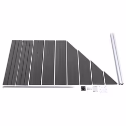 vidaXL Fence Panel Set WPC 619x(105-186) cm Black Garden Edging Safety Barrier - Additional view 4