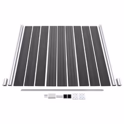 vidaXL Fence Panel Set WPC 619x(105-186) cm Black Garden Edging Safety Barrier - Additional view 5
