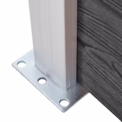 vidaXL Fence Panel Set WPC 1657x(105-186) cm Black Garden Edging Barrier Wall - Additional view 8