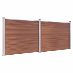 vidaXL Fence Panel Set WPC 353x146 cm Brown Garden Edging Protection Barrier - Additional view 2