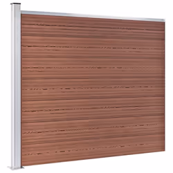 vidaXL Fence Panel Set WPC 353x146 cm Brown Garden Edging Protection Barrier - Additional view 3