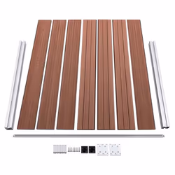 vidaXL Fence Panel Set WPC 353x146 cm Brown Garden Edging Protection Barrier - Additional view 5