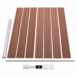 vidaXL Fence Panel Set WPC 353x146 cm Brown Garden Edging Protection Barrier - Additional view 6