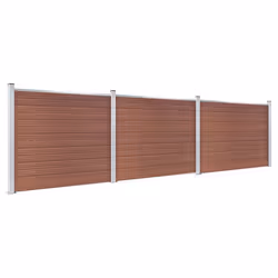 vidaXL Fence Panel Set WPC 526x146 cm Brown Garden Edging Protection Barrier - Additional view 3