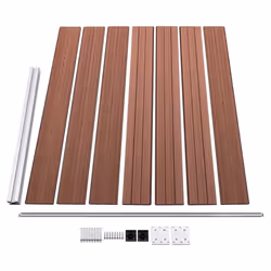 vidaXL Fence Panel Set WPC 526x146 cm Brown Garden Edging Protection Barrier - Additional view 7