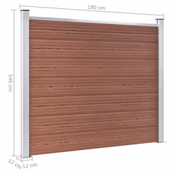 vidaXL Fence Panel Set WPC 699x146 cm Brown Garden Edging Protection Barrier - Additional view 11