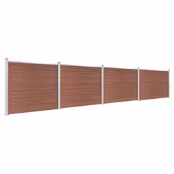 vidaXL Fence Panel Set WPC 699x146 cm Brown Garden Edging Protection Barrier - Additional view 4