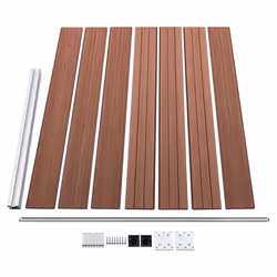 vidaXL Fence Panel Set WPC 699x146 cm Brown Garden Edging Protection Barrier - Additional view 8