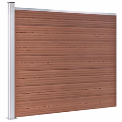 vidaXL Fence Panel Set WPC 872x146 cm Brown Garden Edging Protection Barrier - Additional view 3