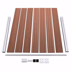 vidaXL Fence Panel Set WPC 872x146 cm Brown Garden Edging Protection Barrier - Additional view 5