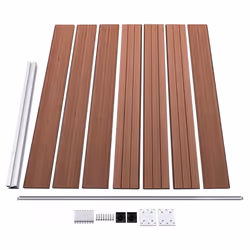 vidaXL Fence Panel Set WPC 872x146 cm Brown Garden Edging Protection Barrier - Additional view 6