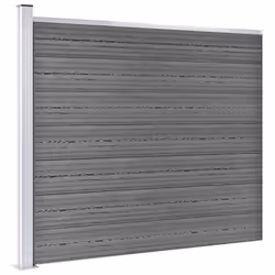 Fence Panel Set WPC 353x146 cm Grey - Additional view 3