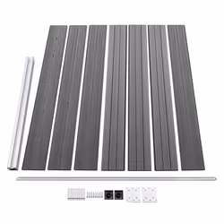 Fence Panel Set WPC 353x146 cm Grey - Additional view 5