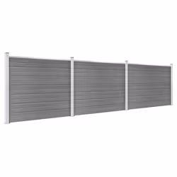 Fence Panel Set WPC 526x146 cm Grey - Additional view 2
