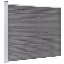 Fence Panel Set WPC 526x146 cm Grey - Additional view 3