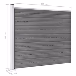 Fence Panel Set WPC 526x146 cm Grey - Additional view 4