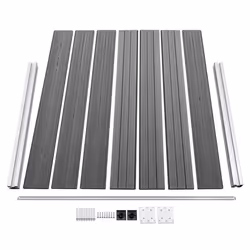 Fence Panel Set WPC 526x146 cm Grey - Additional view 6