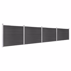 Fence Panel Set WPC 699x146 cm Grey - Additional view 2