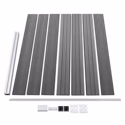 Fence Panel Set WPC 699x146 cm Grey - Additional view 5