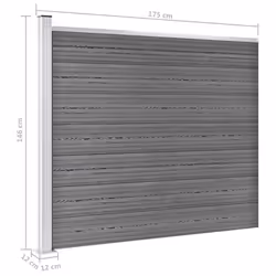 Fence Panel Set WPC 872x146 cm Grey - Additional view 11
