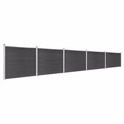 Fence Panel Set WPC 872x146 cm Grey - Additional view 2