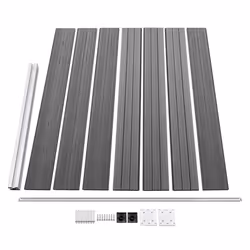 Fence Panel Set WPC 872x146 cm Grey - Additional view 5