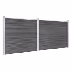 Fence Panel Set WPC 353x146 cm Black - Additional view 3
