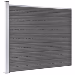 Fence Panel Set WPC 353x146 cm Black - Additional view 4