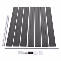 Fence Panel Set WPC 353x146 cm Black - Additional view 6