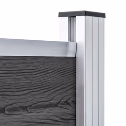 Fence Panel Set WPC 353x146 cm Black - Additional view 8