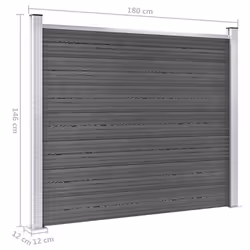 Fence Panel Set WPC 526x146 cm Black - Additional view 11