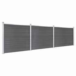 Fence Panel Set WPC 526x146 cm Black - Additional view 2