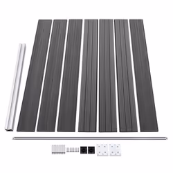 Fence Panel Set WPC 526x146 cm Black - Additional view 5
