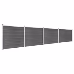 Fence Panel Set WPC 699x146 cm Black - Additional view 3
