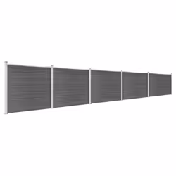 Fence Panel Set WPC 872x146 cm Black - Additional view 3