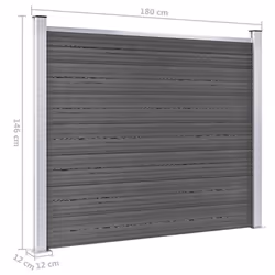 Fence Panel Set WPC 872x146 cm Black - Additional view 5