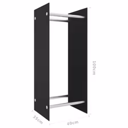 vidaXL Firewood Rack Tempered Glass Firewood Stacker Multi Colours 40/80cm - black, 40 x 35 x 100 cm - Additional view 4