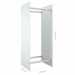 vidaXL Firewood Rack Tempered Glass Firewood Stacker Multi Colours 40/80cm - white, 40 x 35 x 100 cm