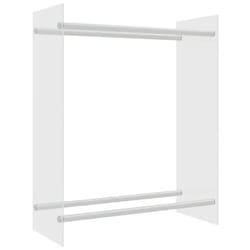 vidaXL Firewood Rack Tempered Glass Firewood Stacker Multi Colours 40/80cm - transparent, 80 x 35 x 100 cm
