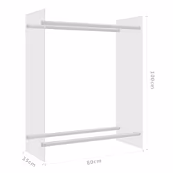 vidaXL Firewood Rack Tempered Glass Firewood Stacker Multi Colours 40/80cm - transparent, 80 x 35 x 100 cm - Additional view 5