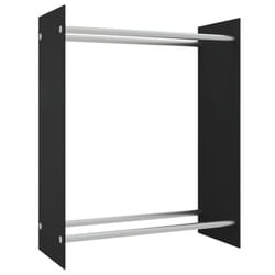 vidaXL Firewood Rack Tempered Glass Firewood Stacker Multi Colours 40/80cm - black, 80 x 35 x 100 cm