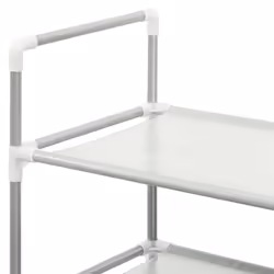 vidaXL Shoe Rack with 4 Shelves Metal and Non-woven Fabric Silver Shoe Storage - Additional view 5