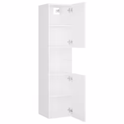 vidaXL Bathroom Furniture Set White Engineered Wood Cabinet Indoor Cupboard - Additional view 10