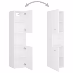 vidaXL Bathroom Furniture Set Chipboard Wall Mirror Multi Sizes Multi Colors - white - Additional view 5