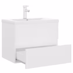 vidaXL Sink Cabinet with Built-in Basin White Engineered Wood Bathroom Basin - Additional view 5